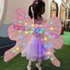 With LED Lights Moving Butterfly Angel Wings Princess Dress Up Toys  Christmas Halloween