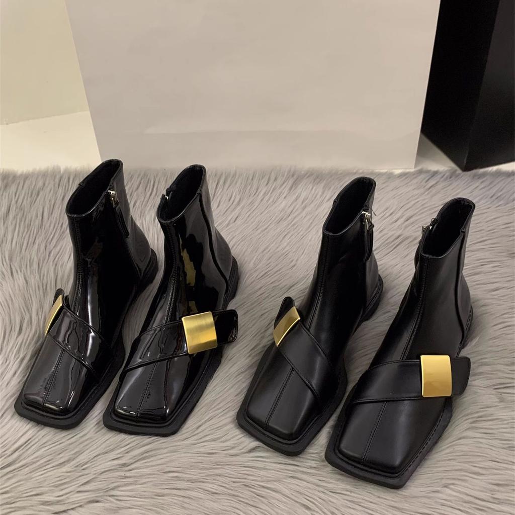 Fried Street Small Short Boots Children's 2025 New Design Sense Niche Flat Bottom Korean Small Naked Boots Martin Boots Chelsea Boots