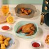 Silicone Tray For Air Fryer Oven Baking Tray With Handle Fried Chicken Pizza Mat Without Oil Silicone Pot Airfryer Accessories
