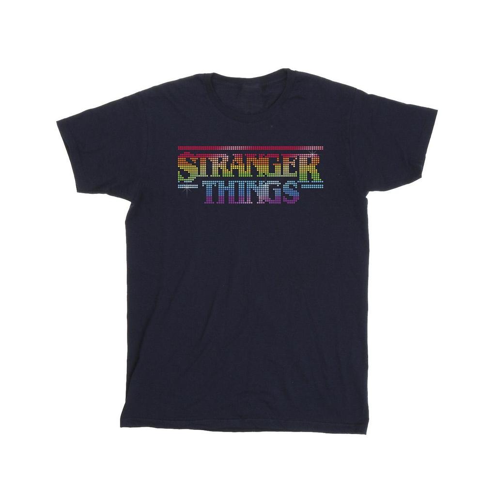 Netflix Mens Stranger Things Rainbow Dot Logo T-Shirt
