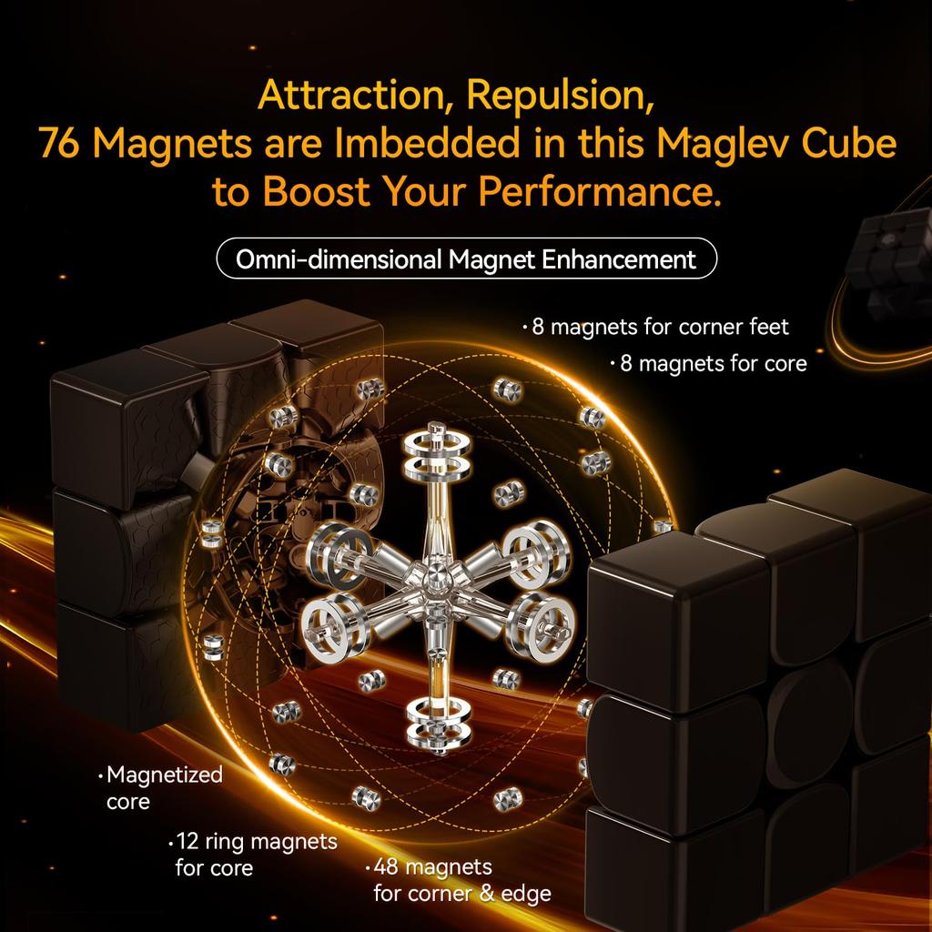 GAN15 Magnetic Levitation Speed Cube GAN Magnetic Cube Is the Perfect Combination of and Super Brain Teaser Puzzle Flagship UV Coating for 3x3,