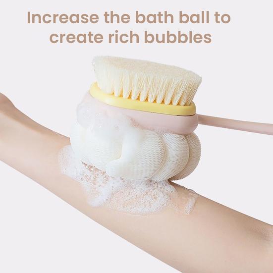 Щетка для ванны Эргономичный дизайн Длинная ручка Щетка для спины Двойная головка Мягкий пилинг Душевая щетка для тела