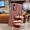 For Motorola Moto G85 Luxury Sheepskin Leather Cover for Moto E13 5G E14 Matte Lens Protection Shockproof Back Cover