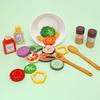 Fun Wooden Simulation Vegetable And Fruit Seasoning Salad Ingredient Set Toy