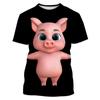Summer Funny Pig Animal 3d Print T Shirt For Men's T-shirts Short Sleeve Oversized Tops Fashion Casual Clothing Streetwear