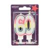 Striped Glitter 60th Candle