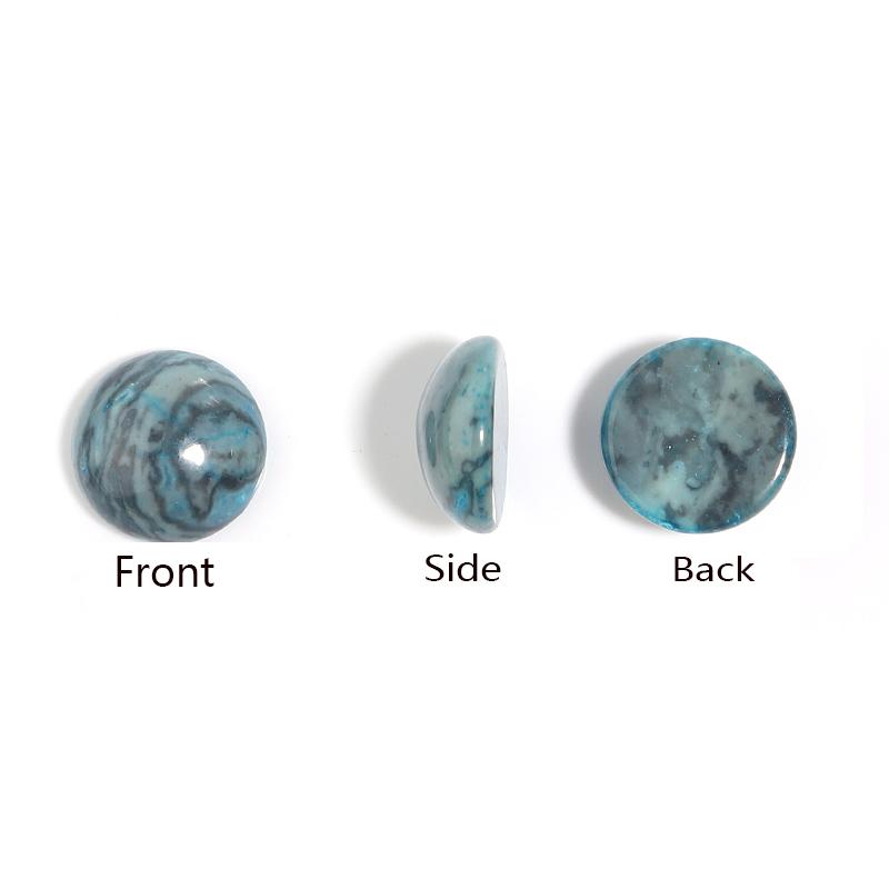 10pcs/lot Round Blue Wave Pattern Circular Cabochon For Jewelry Making Natural Stone Beads DIY Earring Bracelet Rings Necklace