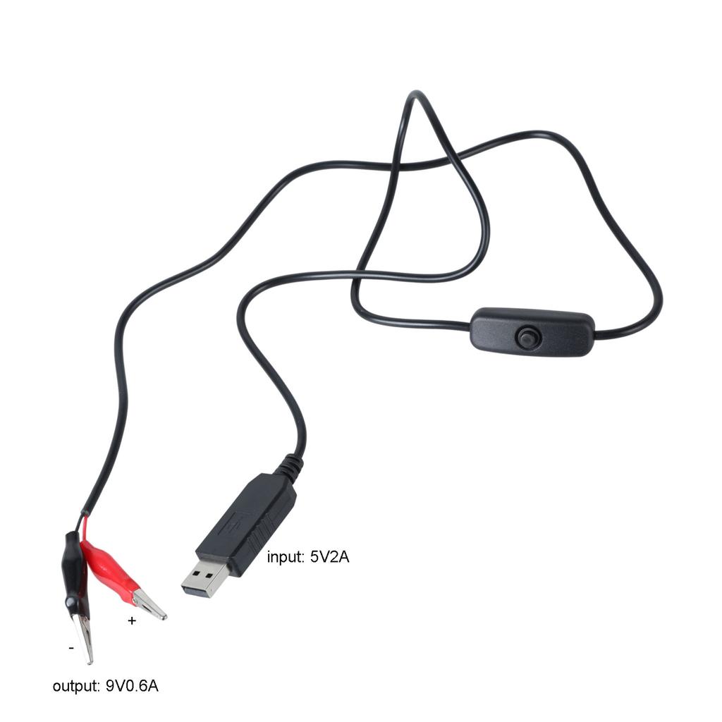 Зажимы типа «крокодил» USB-вход 5 В 2 А на выход 9 В 0,6 А, адаптер питания, кабель для камеры безопасности и беспроводных маршрутизаторов