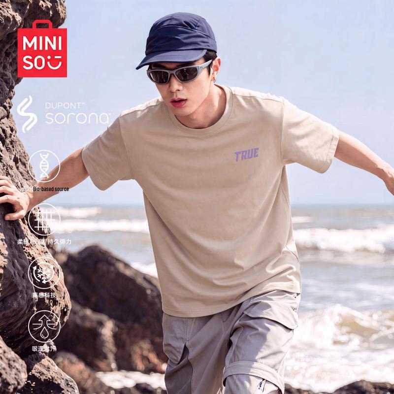 MINISO Men's Sorona Ice Silk Cooling Short-Sleeve T-shirt
