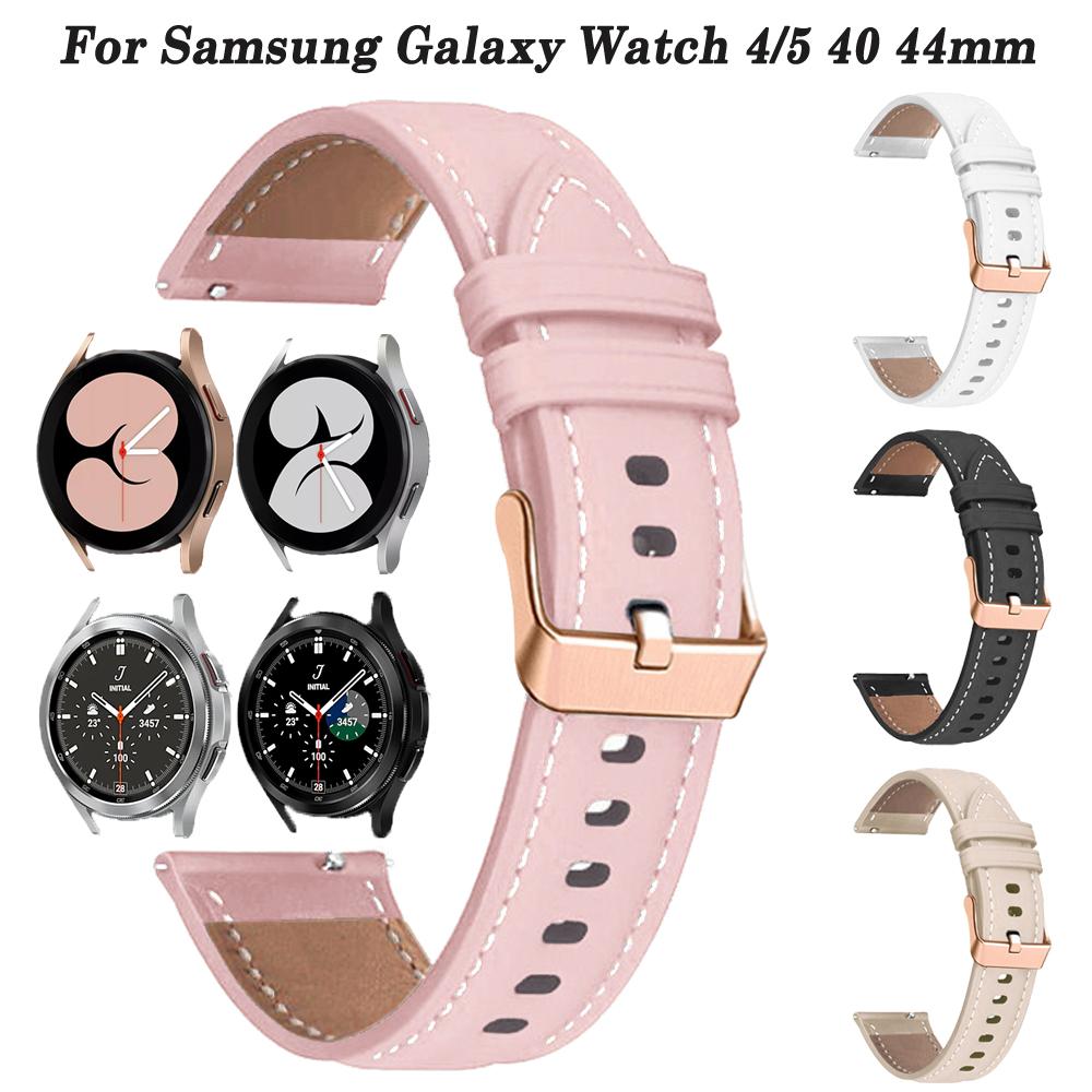 20-мм Ремешок для Samsung Galaxy Watch 6/5/4 44 40мм Galaxy4 Classic 46 42мм Кожаный Ремешок Watch5 Pro 45мм Браслет Correa