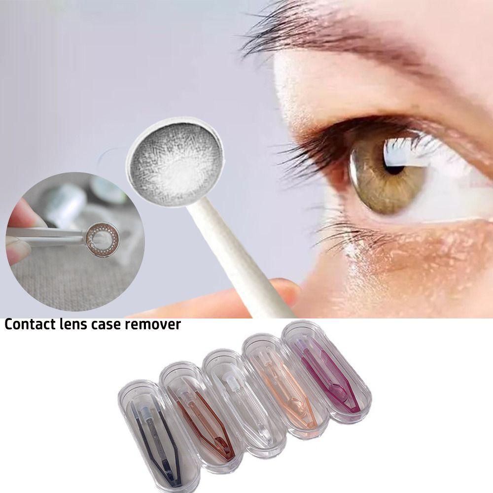 With Suction Stick Contact Lens Inserter Remover Contact Lenses Tweezers Set Box for Eye Care