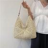 Женская соломенная сумка через плечо - стиль морского отпуска 2024 года, универсальная сумка-тоут для пляжа, плетеный дизайн