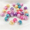 High Quality UV Dazzle Color Accessories Necklace Handmade 12mm Acrylic DIY Jewelry Making 10Pcs Peach Heart Fashion Round Creative Bracelets Beads
