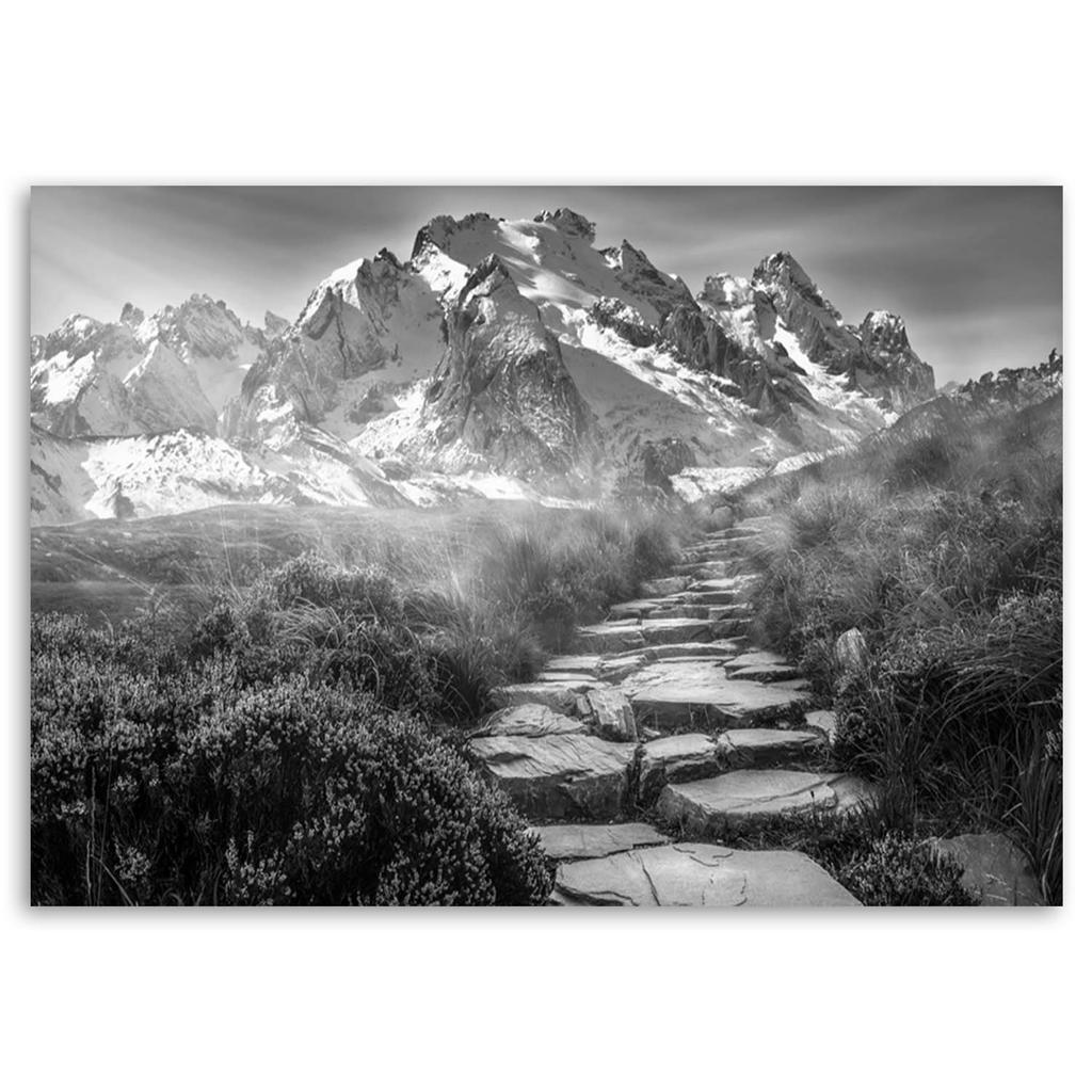 Canvas Print Mountain Landscape Grey