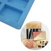 3 Pcs Rectangle Silicone Molds, 6-cavity Cake Baking Pans, Biscuit Chocolate Ice Cube Soap Trays - Pink, Blue, Purple