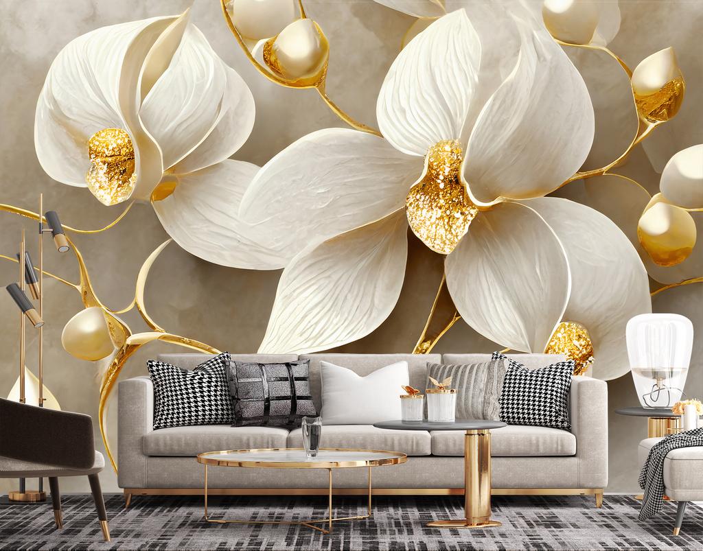 Обои Орхидея гламур золото