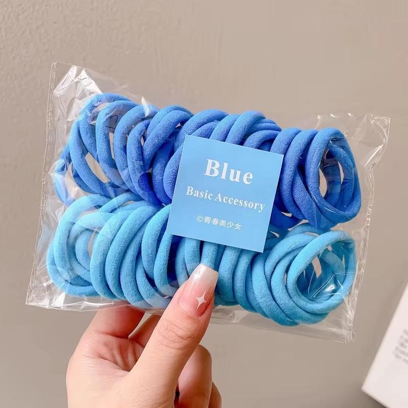 50Pcs Colorful Elastic Hair Ties for Women Ponytail Hold Scrunchie Rubber Band Basic Nylon Hair Bands Girls Hair Accessories