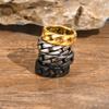 Cuban Link Ring Mens Titanium Steel Chain Jewelry Hip Hop Punk Gothic Style Accessories