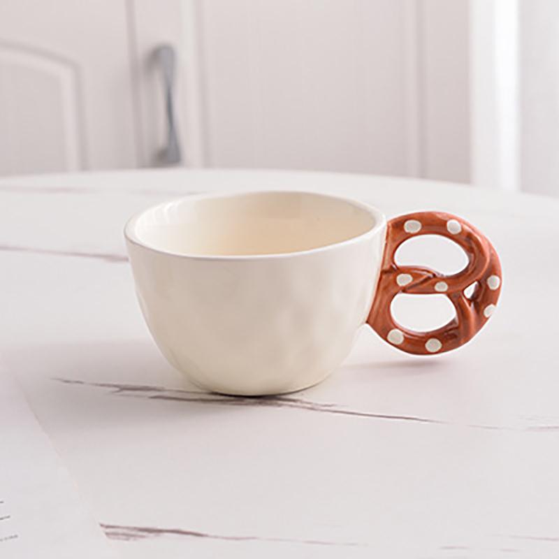 Alkali Water Biscuit Shaped Mug Ceramic Cup&saucer Dining Table Coffee Cup Tea Mugs Afternoon Tea Teacup Fruit Juice Container