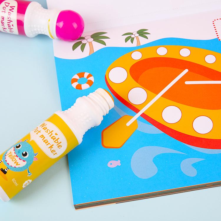 OEM 8 Pack Dot Markers Set, 60ml Washable Bingo Daubers, 18mm Sponge Tip Custom Logo Kids Educational Art Supplies