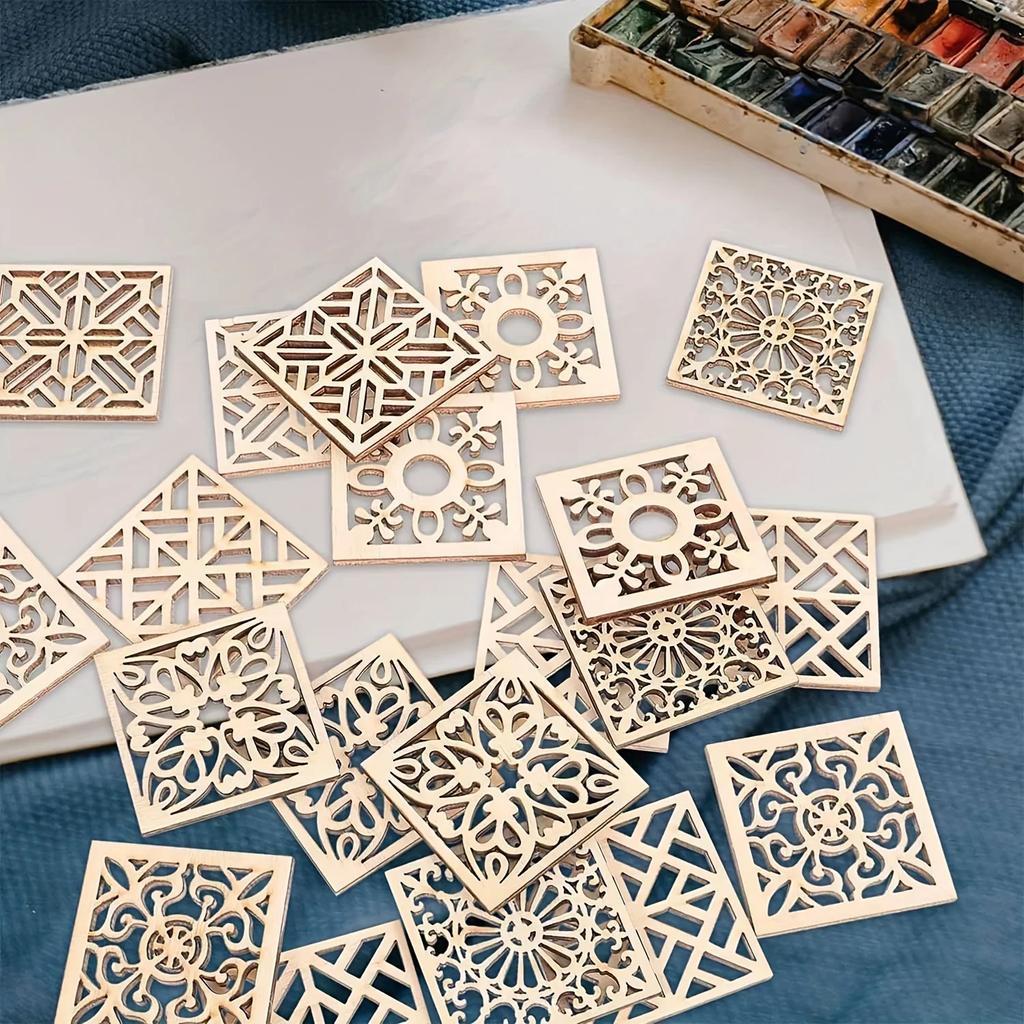 20 шт. Деревянные поделки Деревянные формы для поделок Цветочные ломтики Необработанные деревянные диски Деревянные детали для поделок Украшения Щепа