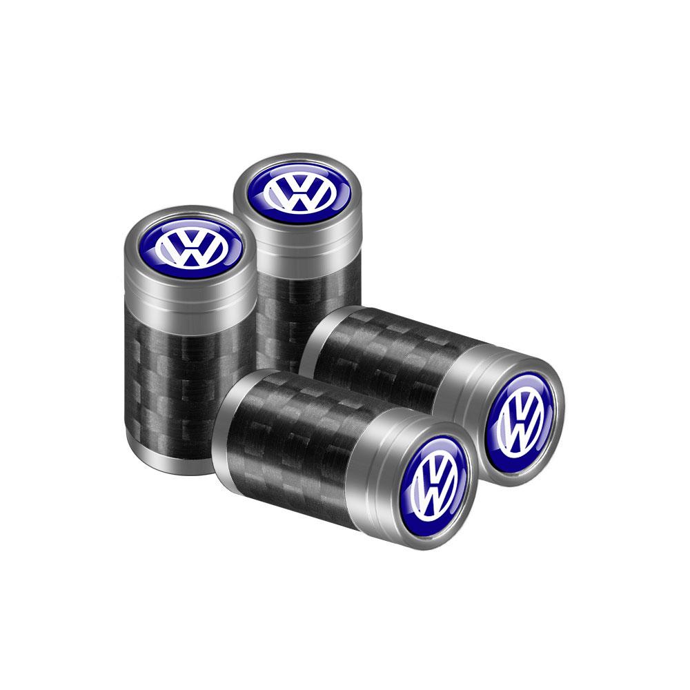 NRYJK1 4PCS Carbon Fiber Car Emblem Wheel Tire Valve Stem Cap Airtight Cover For Volkswagen Vw Tiguan Jetta Mk6 Scirocco GTI Polo 6R R