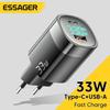 Essager 33W GaN USB C Charger Digital Display PD Fast Charging for IPhone 14 13 12 Max Pro IPad for Xiaomi Poco Samsung Charger