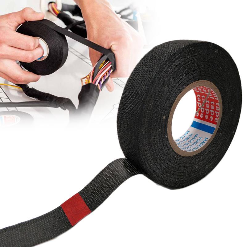 15/25 Meter Heat-resistant Flame Retardant Tape Coroplast Adhesive Cloth Tape For Car Cable Harness Wiring Loom Protection