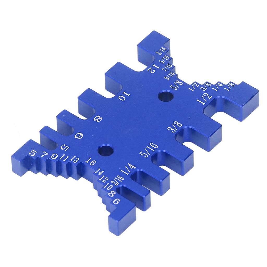 Dovetail Jig Tenon Caliper Aluminum Metric Imperial Scale Card Measuring Woodworking Tool Blue