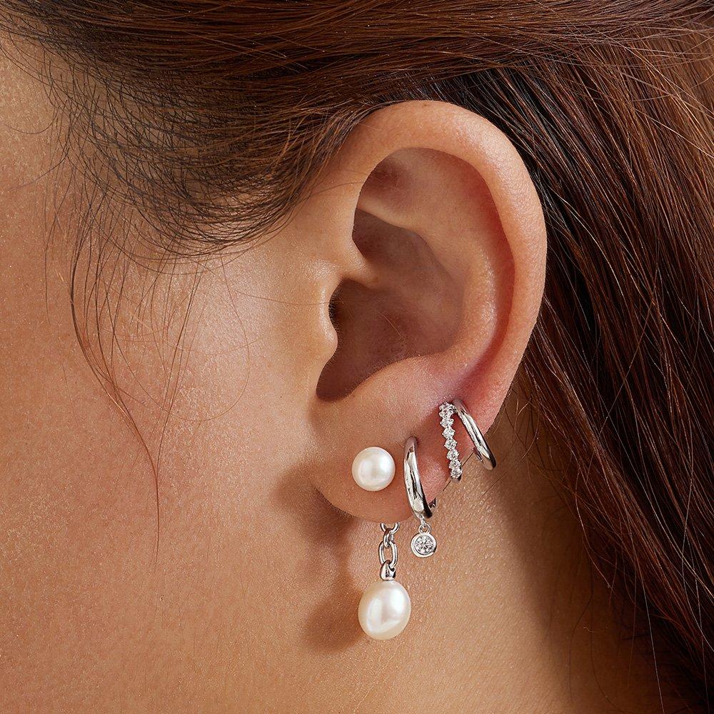 Cubic Zirconia Drop 925 Silver Earrings E059-12H