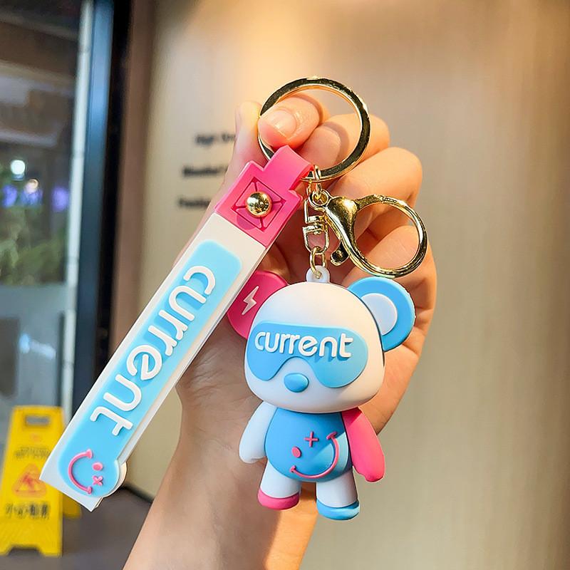 Очаровательный мультяшный брелок в виде медведя, разноцветный светящийся медведь, милое украшение для сумки