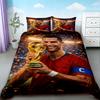 Пододеяльник Cristiano Ronaldo Футбольный Комплект постельного белья CR7 для комфортной и дышащей спальни Подарки фанатам Размер Queen King