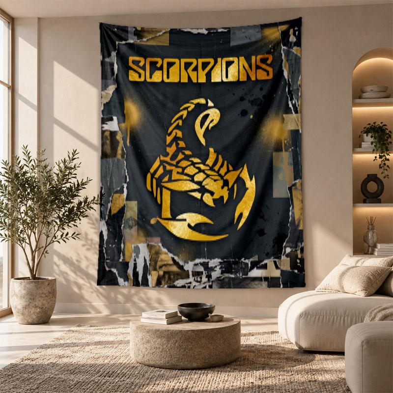 Decorative Tapestry,Scorpions Printed Wall Art, Lightweight Wall Hanging For Bedroom Background