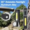 Bright Rechargeable LED Flashlight Camping Work Torch Rotatable Head With 5 Lighting Mode With Magnet Waterproof Emergency Light