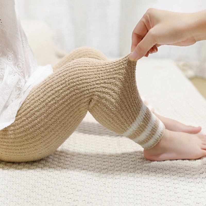 Зимние колготки для девочек, осенние детские термобелье для мальчиков, толстые полосатые штаны, детские теплые милые леггинсы из кораллового флиса, детские аксессуары