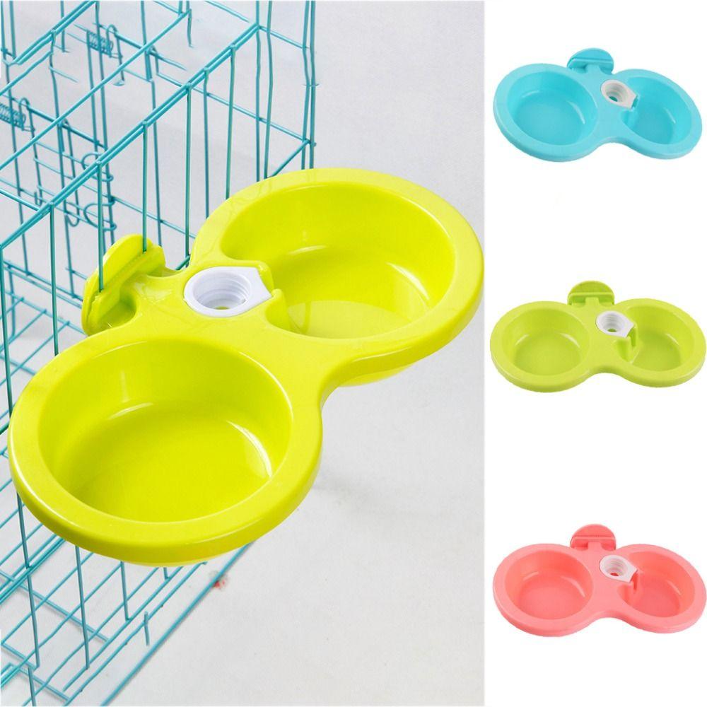 Подвесная подвесная клетка, двойная миска для собак, двойная миска, фонтан для воды для домашних животных, миска для воды для корма для собак, кошки