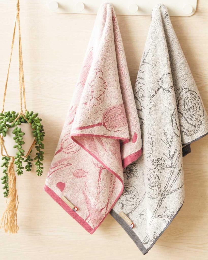 Полотенце Imabari Taoyaka Floral Bath Towel Сертифицированный набор из 2 шт. Водопоглощающие, произведенные в Японии, хлопок 2 шт. 100% (Яблоко, Полотенца)