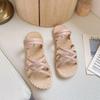 Cool slippers women's new summer fashion versatile flat-bottomed Korean version two wearing Roman sandals thick-soled beach women