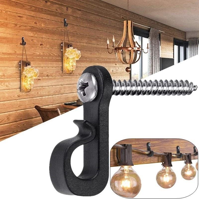 12 Pack Screw Hooks with Anchor Plugs Q-Hanger Hooks for Hanging Christmas String Lights Wind Chimes