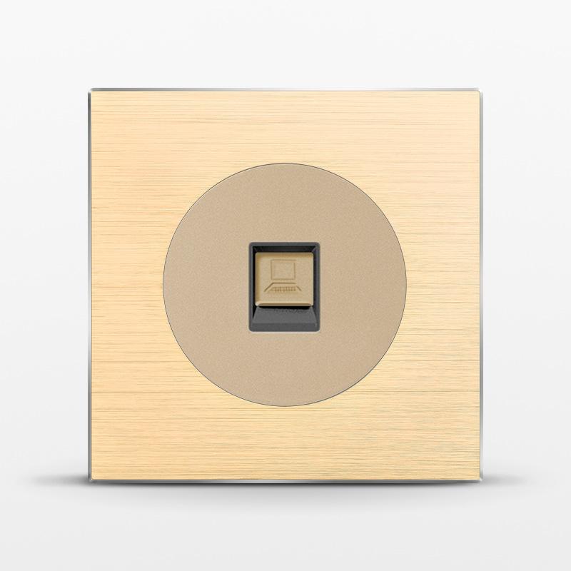 86 тип 1 2 3 4-клавишный 12-позиционный светодиодный индикаторный выключатель из алюминиевого сплава, универсальная роскошная настенная двойная розетка ЕС Франция Великобритания