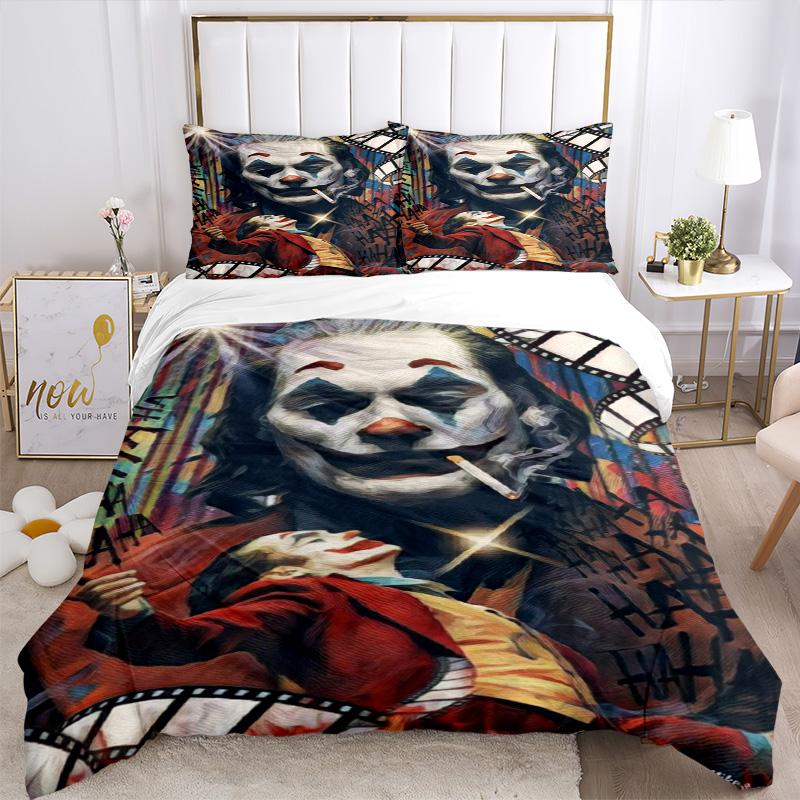 Joker Clown Artwork Print 3Pcs Bedding Setduvet Cover With 2 Bedropillowcase Home Birthday Gift