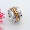 Трехцветное кольцо Spinner Band Ring Solid 925 Sterling Silver Ювелирные изделия ручной работы для Xmas Gift