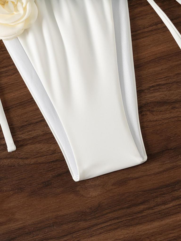 Новый купальник-бикини с 3D-цветком 2024: Женский сексуальный купальник-треугольник в европейском и американском стиле