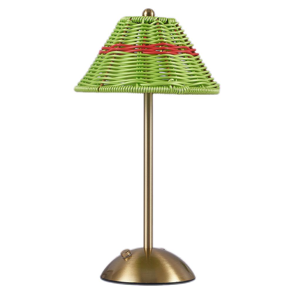Cordless LED Table Lamp 3 Color Stepless Dimmable Retro Rattan Touch Lamp Bedside Night Lamp For Indoor/Outdoor Use Home Bedroom