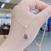 2023 Trendy Purple Water Drop Necklace for Women - Popular Clavicle Chain Fashion Accessory
