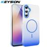 KEYSION Роскошный градиентный блестящий магнитный чехол для телефона для Samsung Galaxy A54 5G A34 A24 A14 Прозрачный жесткий ПК противоударный чехол