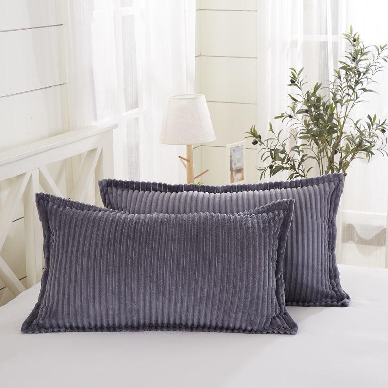 Fleece Pillowcase Pair with Double-sided Winter Thickening Single Double Warm Flannel Coral Velvet Adult Pillowcase
