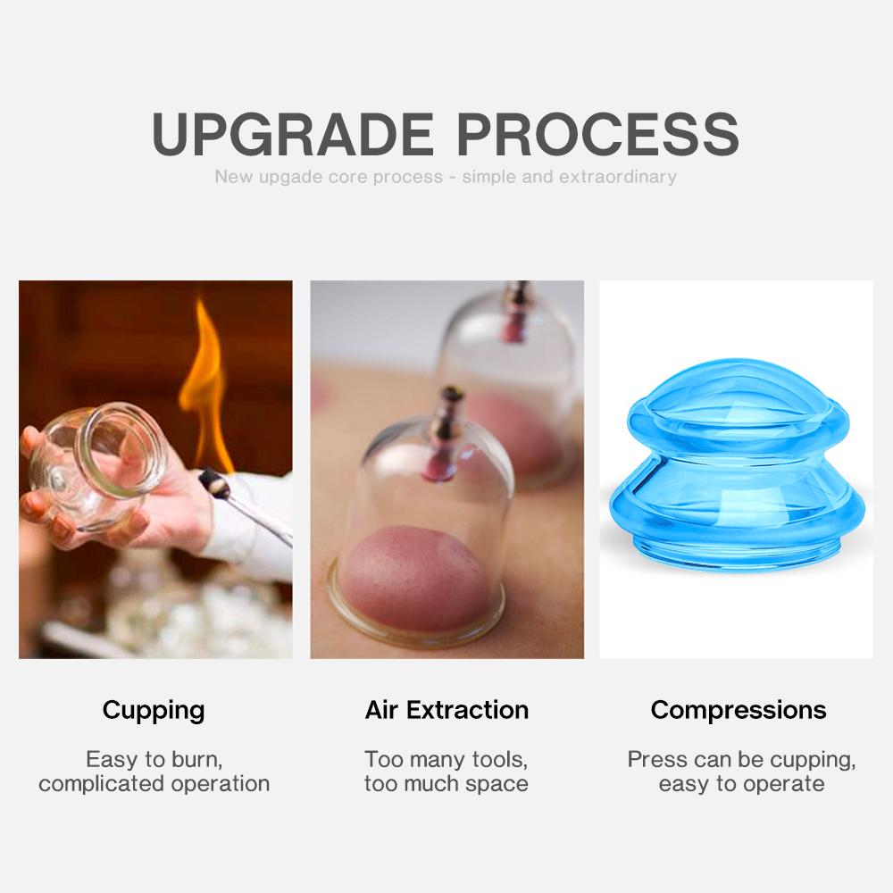 Набор силиконовых банок, вакуумные присоски, терапия для похудения, массаж тела, лица, баночки, антицеллюлитная потеря веса