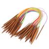 Multicolor Plastic Pipe Carbonized Double Annular Bamboo Sweater Needles(60 Cm23.6 In)