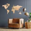 Wooden World Map 3D XXL Natural 181x100 cm Wooden Puzzle for the Wall